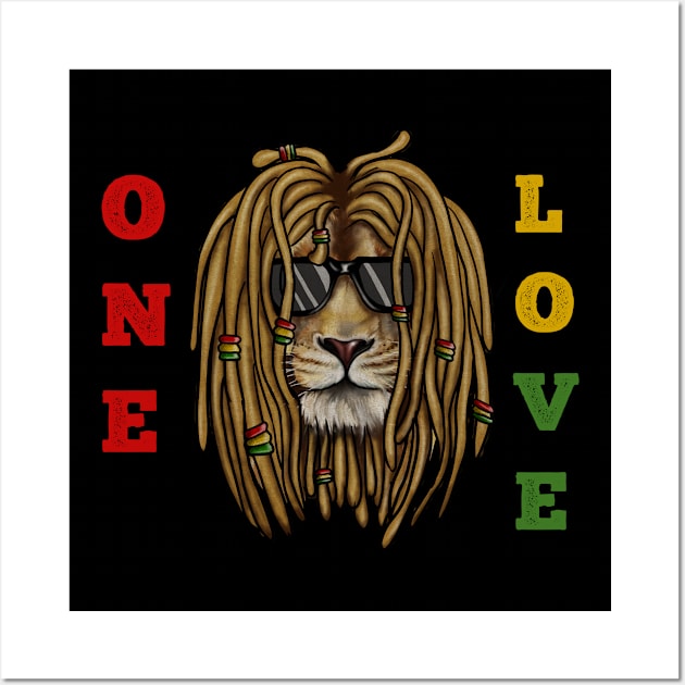 African Rasta Lion, Loc Life, Jamaica Wall Art by dukito